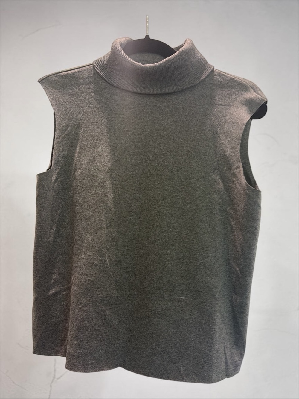Mango Sleeveless Turtleneck Tank in Charcoal Gray